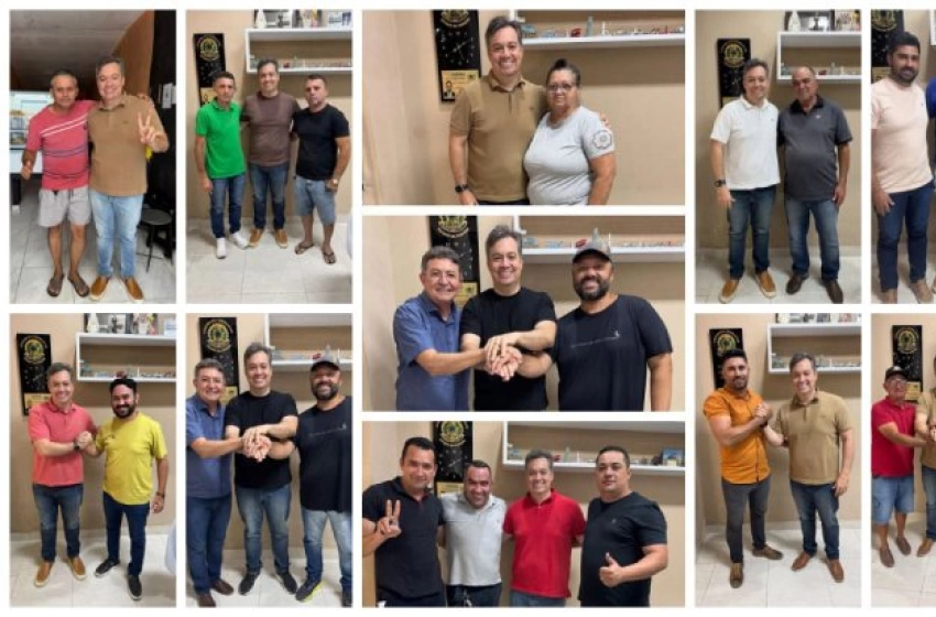 Imagem Deputado estadual Júnior Araújo ao lado de aliados