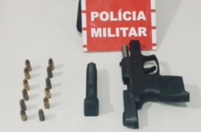 Imagem Arma e munições apreendidas em ação da PM