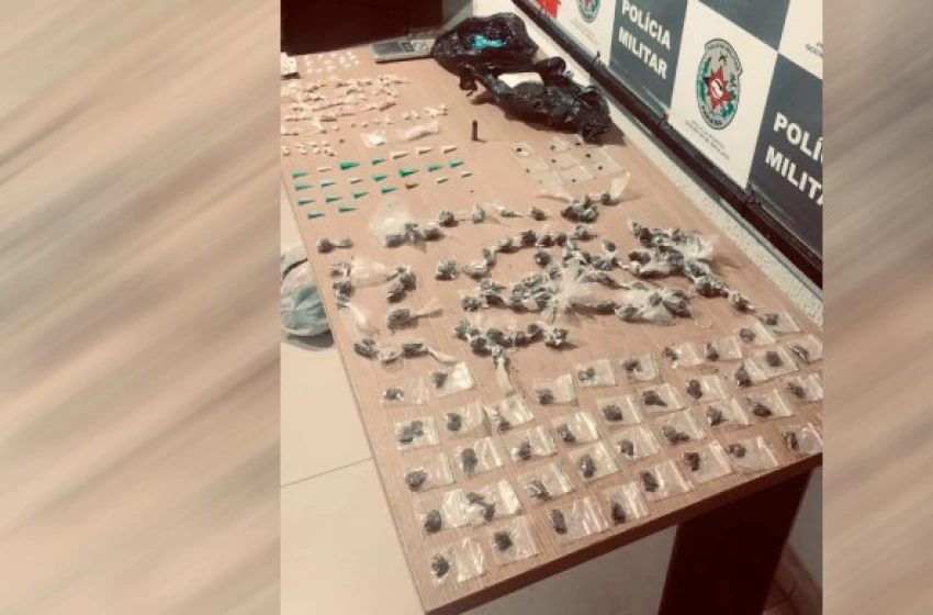 Imagem Drogas apreendidas pela PM, em JP