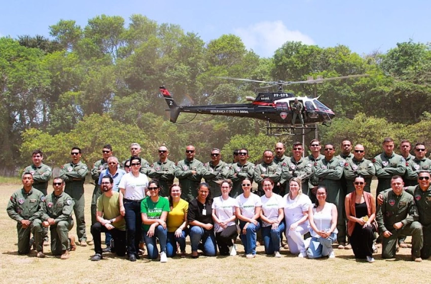 Imagem Grupamento Tático Aéreo promove instrução de segurança para equipes da Central Estadual de Transplantes