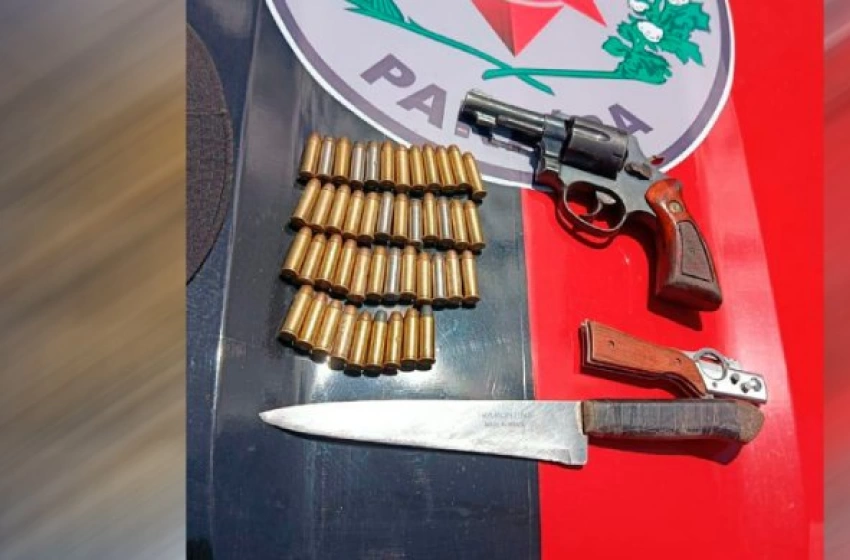 Imagem Arma e munições apreendidas em ação da Polícia Militar