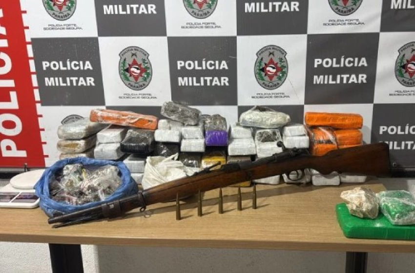 Imagem Material ilícito apreendido em ação da Polícia Militar