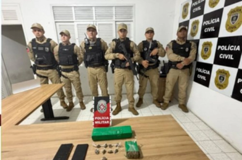 Imagem Droga apreendida em ação da PM, em Pombal