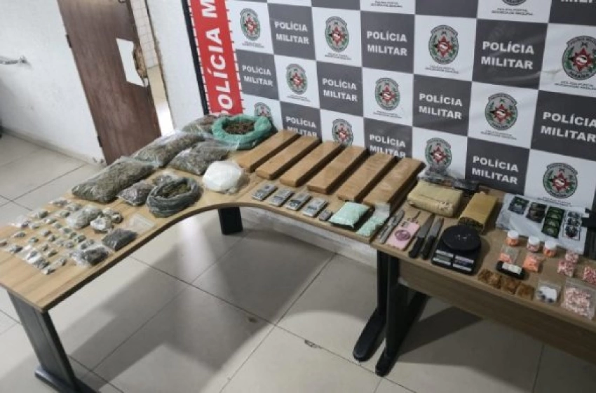 Imagem Drogas apreendidas em ação da Polícia Militar