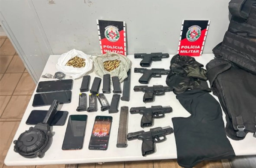 Imagem Arsenal apreendido em ação da PM