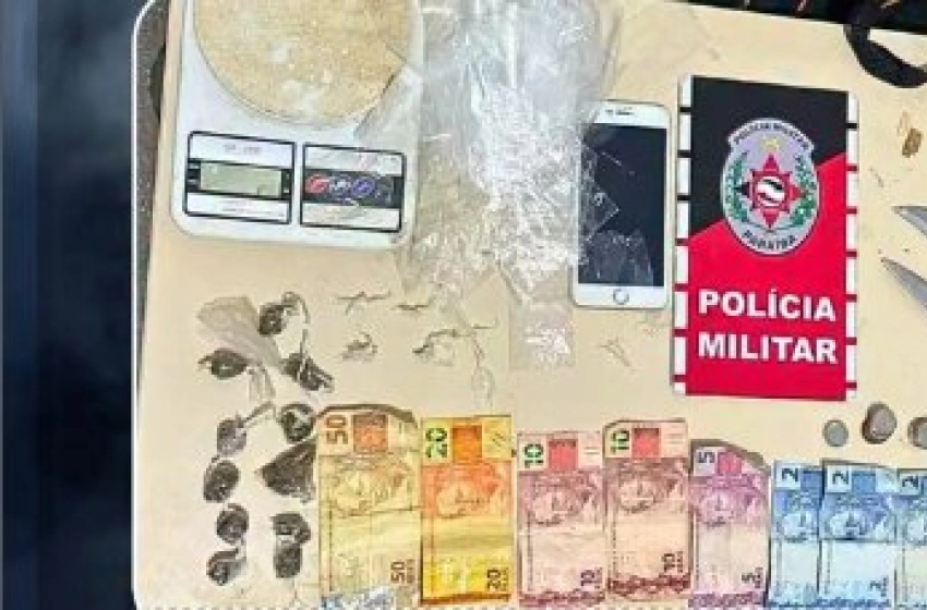 Imagem Material ilícito apreendido em ação da Polícia Militar