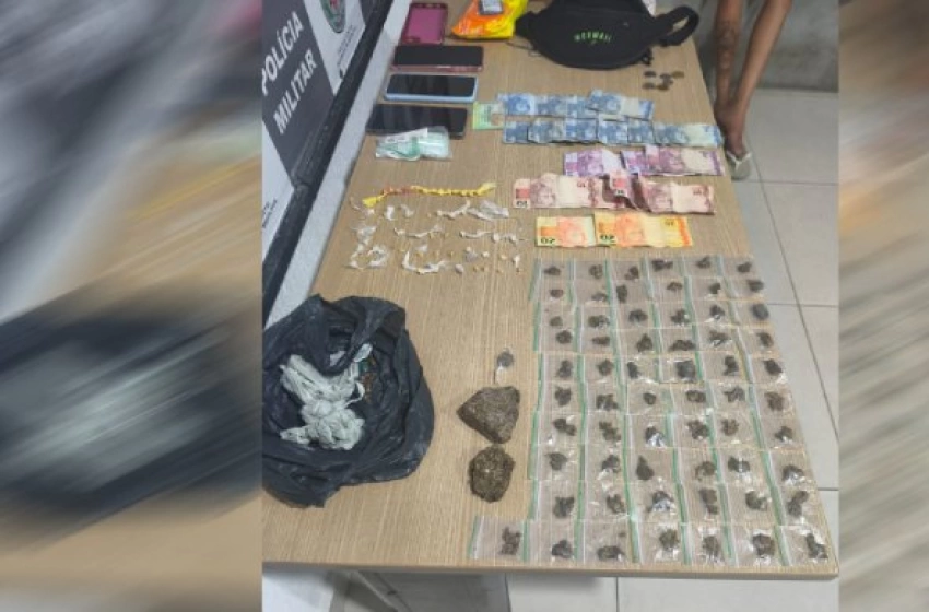 Imagem Drogas apreendidas em ação da Polícia Militar