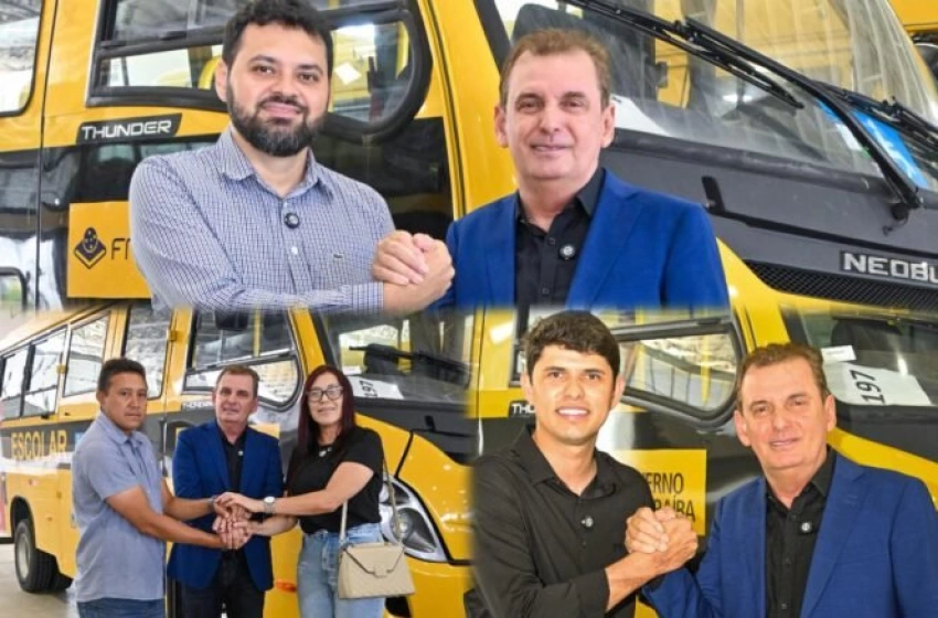 Imagem Entrega de ônibus escolares para municípios do Sertão