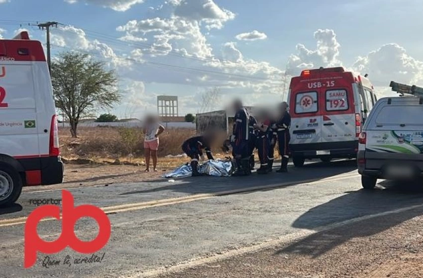 Imagem Imagem do acidente com vítima fatal na BR 230 em Sousa 