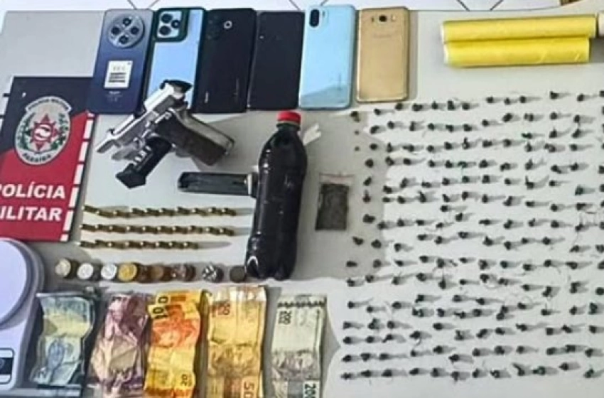 Imagem Drogas apreendidas peal polícia militar no município de São Bento 