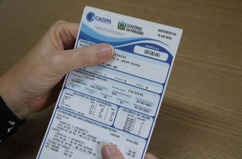 Imagem Conta da Cagepa 