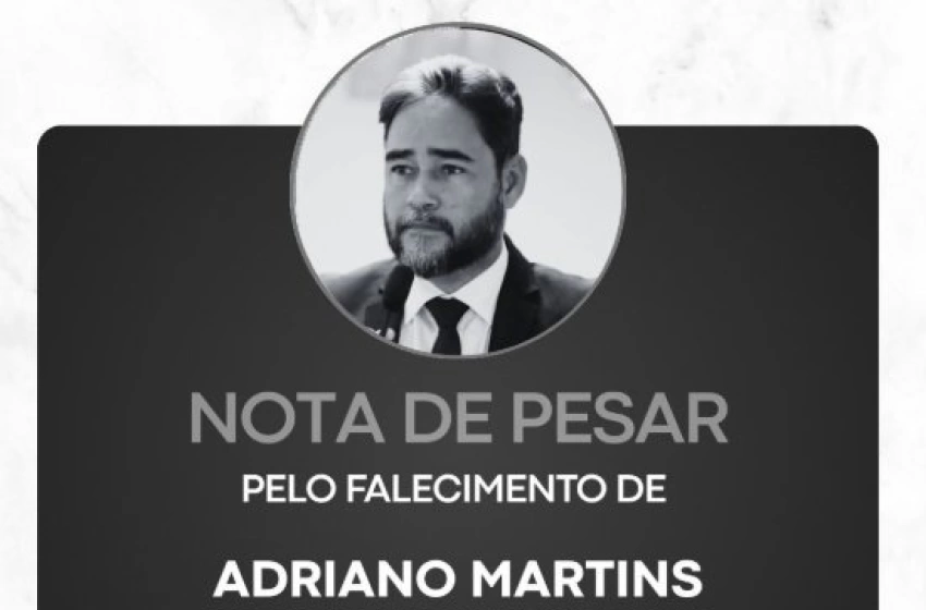 Imagem Câmara Municipal de Sousa emite nota de pesar pela morte do presidente da Câmara de Bayeux, Adriano Martins