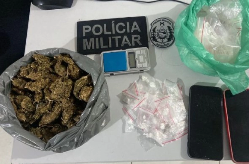 Imagem Material ilícito apreendido em ação da Polícia Militar