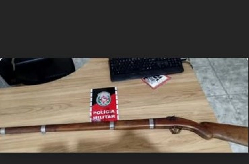 Imagem Arma de fogo apreendida em ação da PM