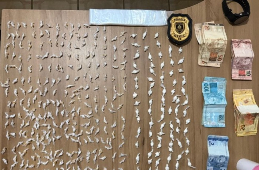 Imagem Drogas apreendidas em ação da Polícia Civil