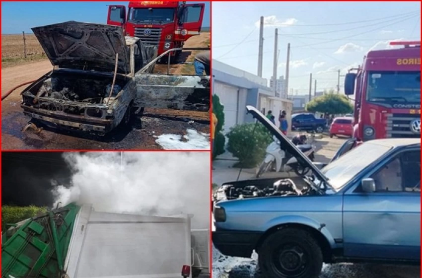 Imagem Três intervenções de combate a incêndio