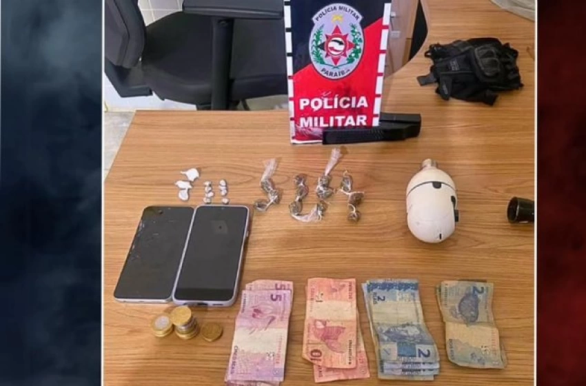 Imagem Material ilícito apreendido em ação da PM