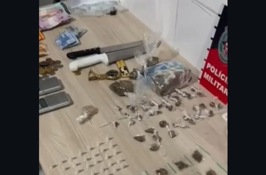 Imagem Material apreendido em ação da Polícia Militar