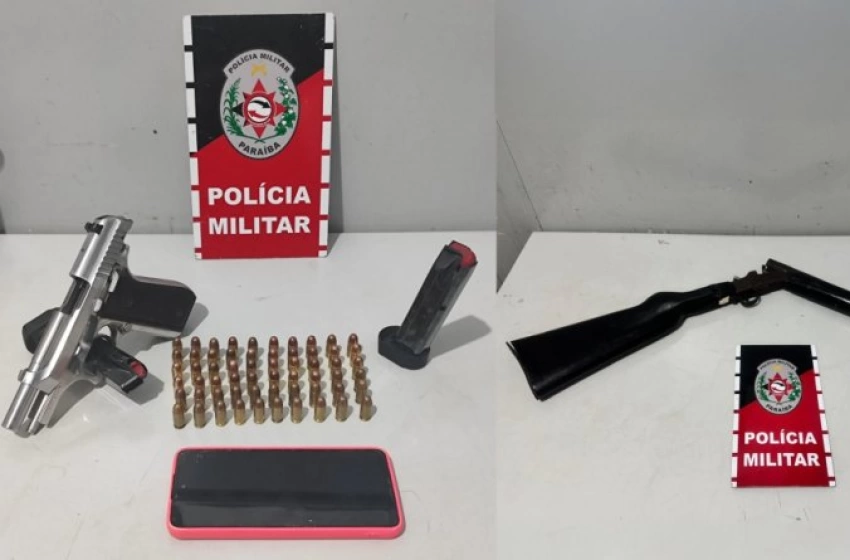 Imagem Armas apreendidas pela polícia militar em Mamanguape 