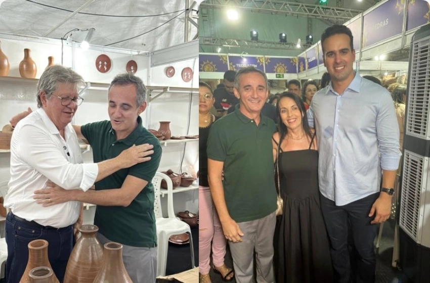 Imagem José Lopes com o Governo João Azevedo, e o vice, Lucas Ribeiro