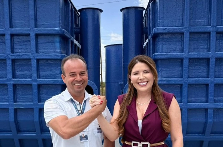 Imagem Prefeita interina de Sousa, Amanda Silveira e o superintendente do DAESA, Inojosa