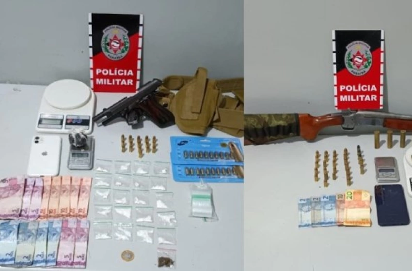 Imagem Armas e drogas apreendidas na Paraíba