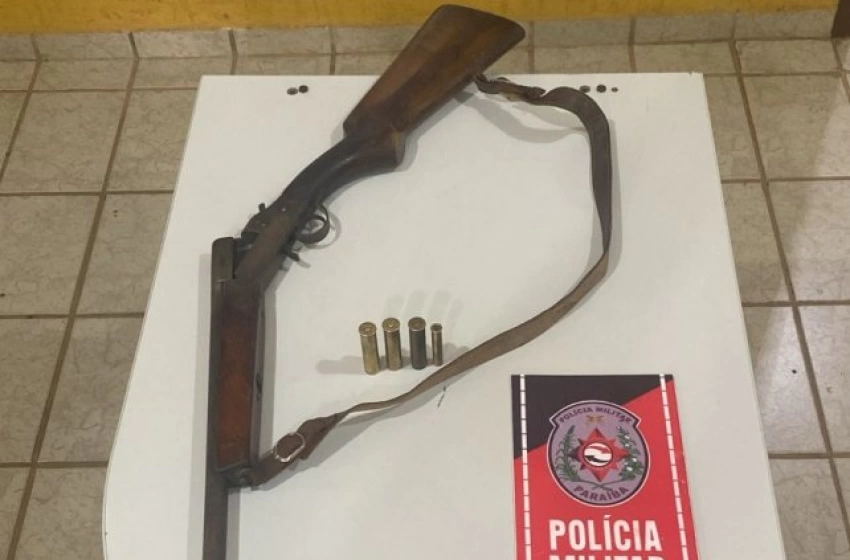 Imagem Espingarda apreendida em operação no município de Brejo dos Santos