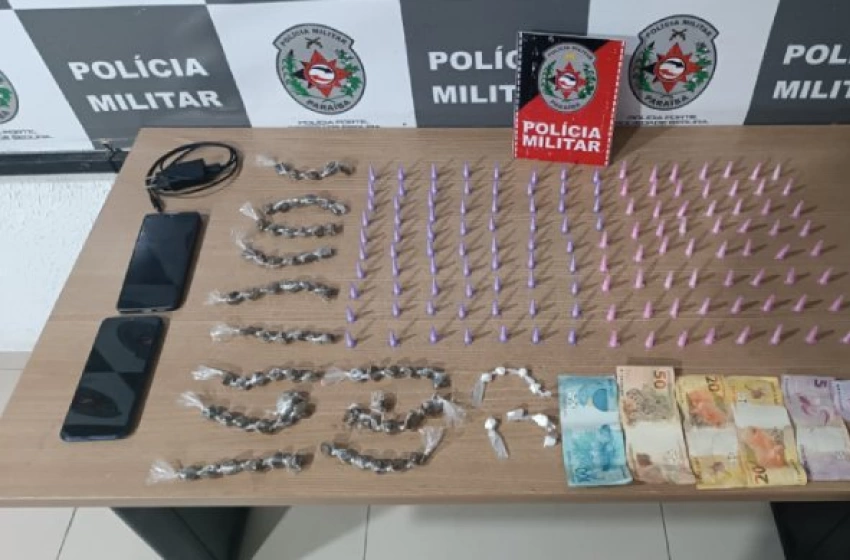 Imagem Drogas apreendidas em ação da Polícia Militar