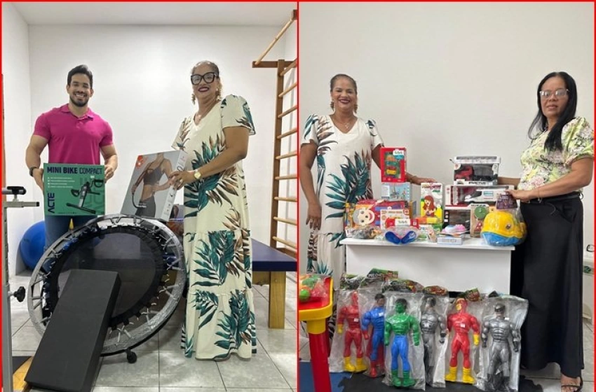 Imagem Entrega de novos materiais de fisioterapia e brinquedos terapêuticos