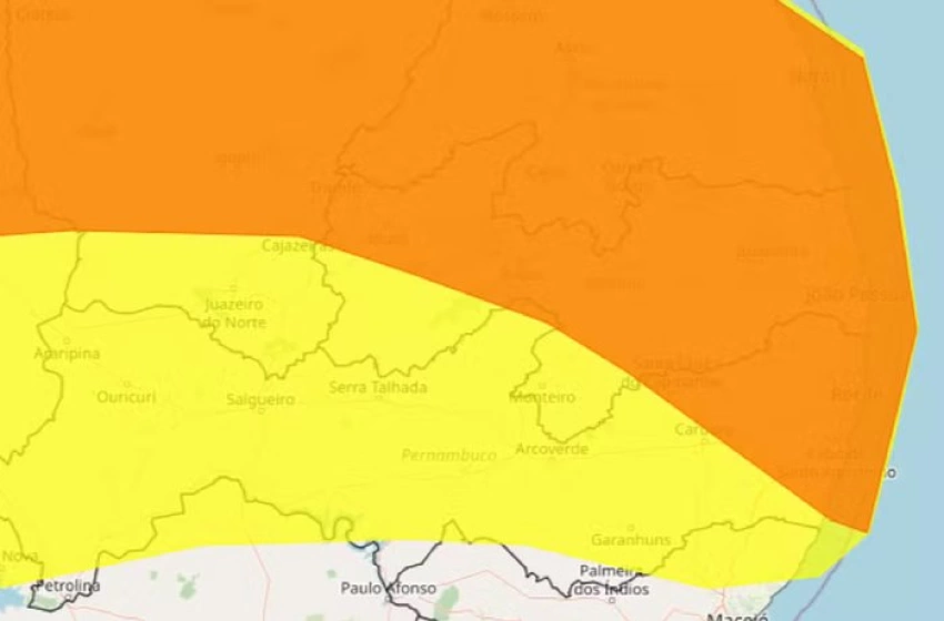Imagem Alerta Laranja para temporais e ventos fortes
