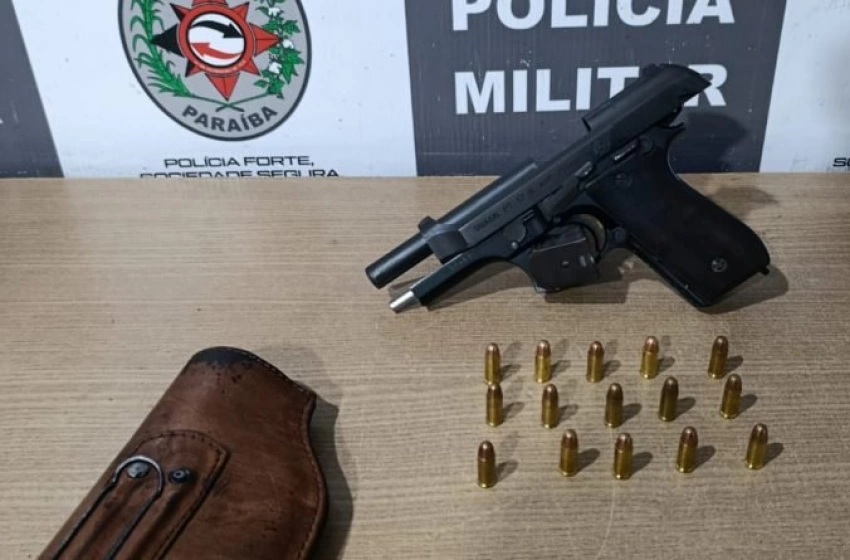 Imagem Arma de fogo apreendida pela polícia militar em João Pessoa 