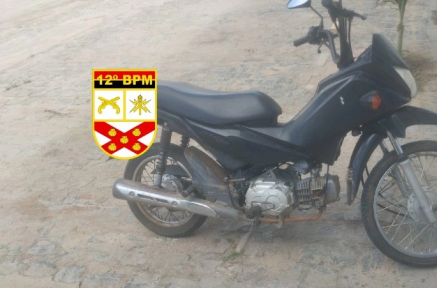 Imagem Moto recuperada pela polícia militar 