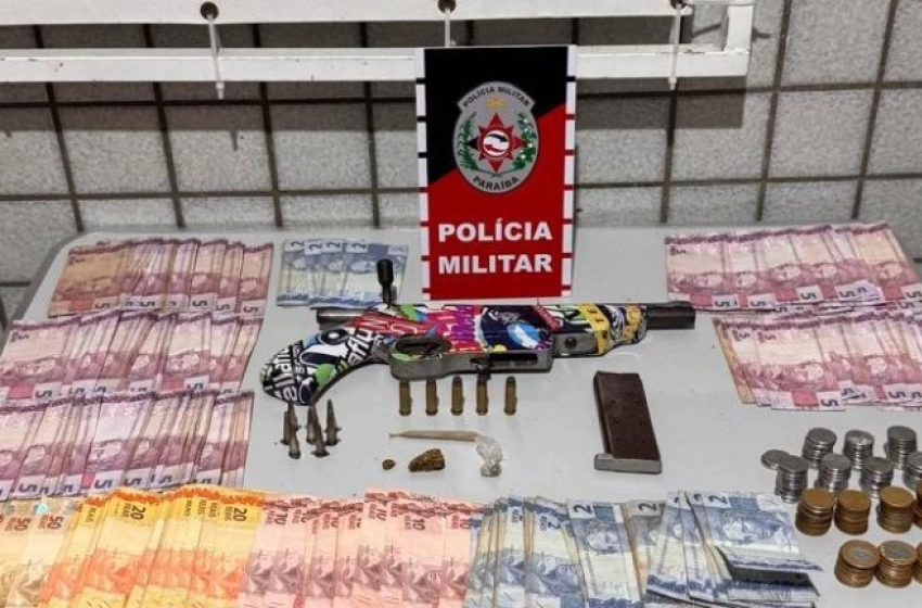 Imagem Apreensão de arma e drogas em Araçagi