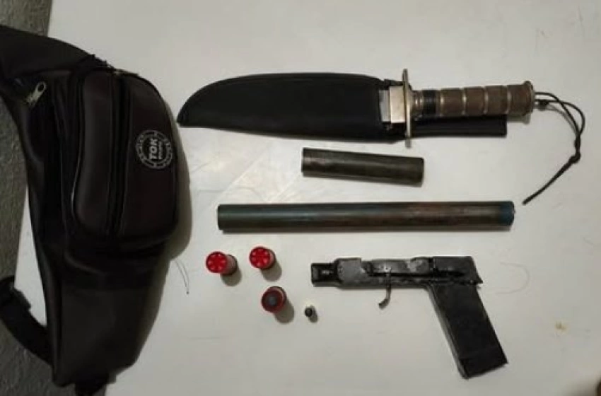 Imagem Arma artesanal apreendida pela Polícia Militar em São Bento 