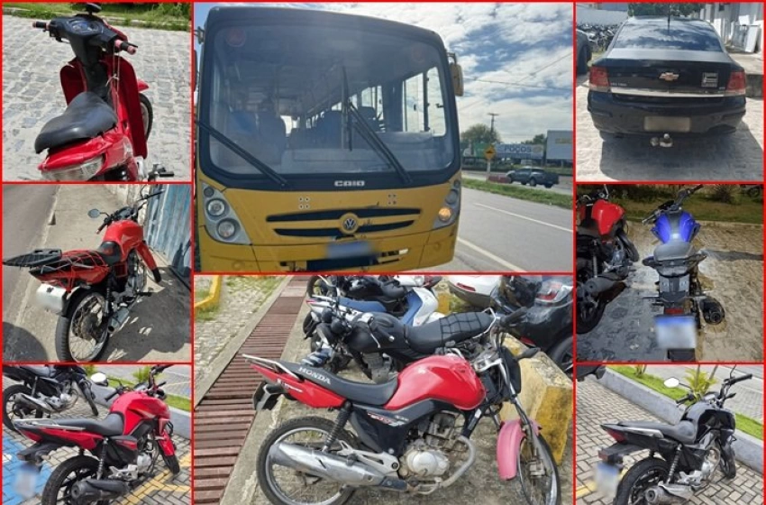 Imagem Veículos recuperados pela PRF na Paraíba