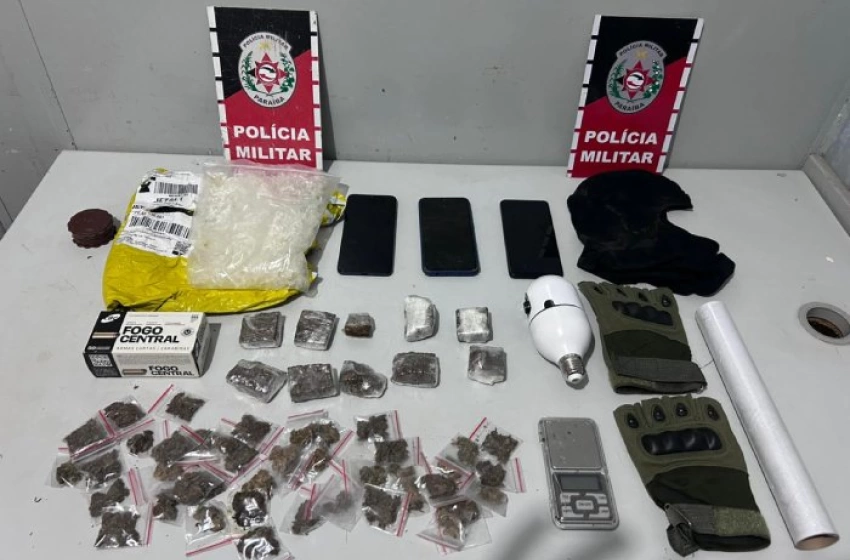 Imagem Material ilícito apreendido pela Polícia Militar