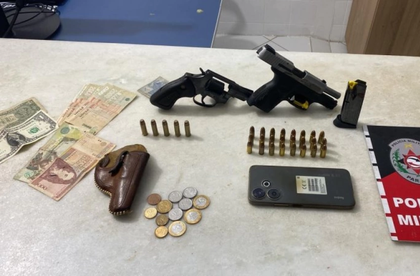 Imagem Armas apreendidas pela polícia militar em São Bento 