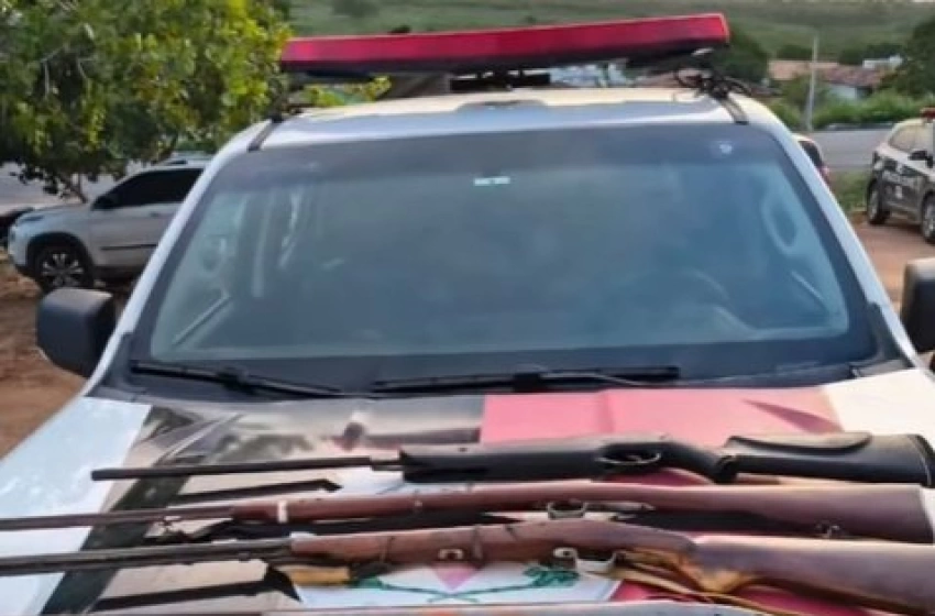 Imagem Armas de fogo apreendidas pela polícia militar em Ingá e Itatuba