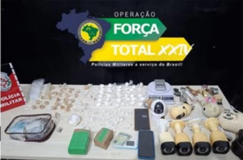 Imagem Material ilícito apreendido em ação da PM