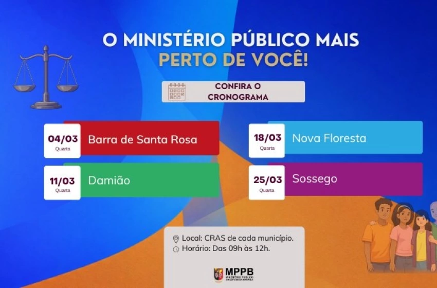 Imagem Promotoria de Cuité inicia atendimento descentralizado aos cidadãos de 4 municípios
