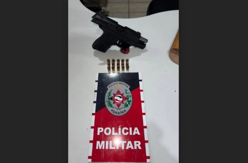 Imagem Arma e munições apreendidas em ação da PM