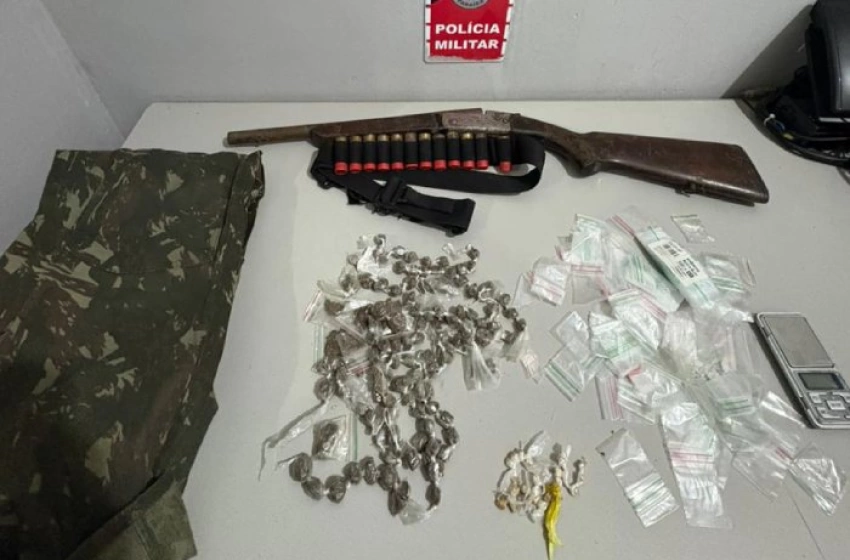 Imagem Material ilícito apreendido em ação da Polícia Militar