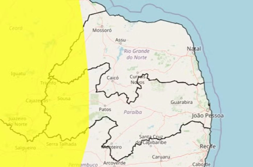 Imagem Alerta de chuvas e ventos fortes para a Paraíba