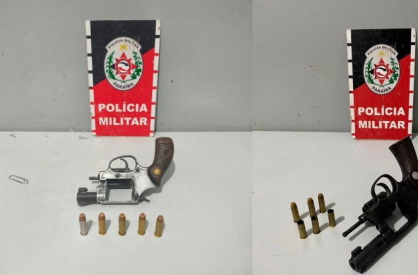 Imagem Armas de fogo apreendidas pela polícia militar em Mamanguape 