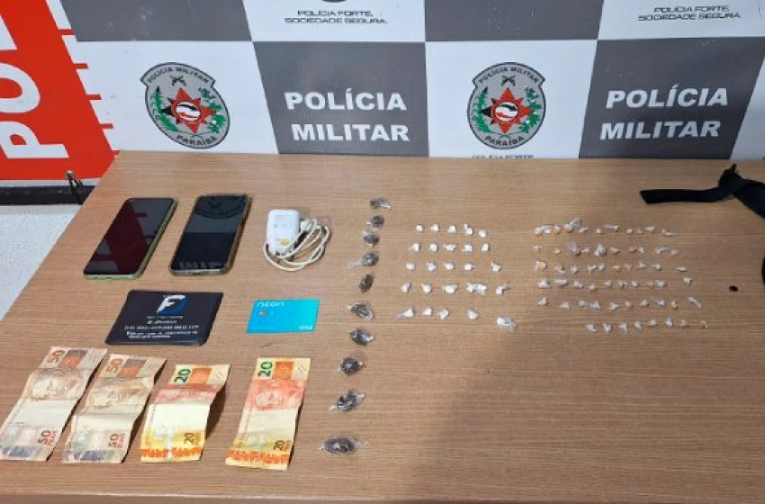 Imagem Material ilícito apreendido em ação da Polícia Militar