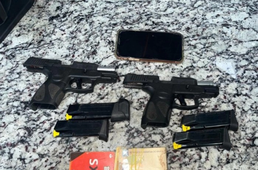 Imagem Armas e drogas apreendidas pela PRF, na Paraíba