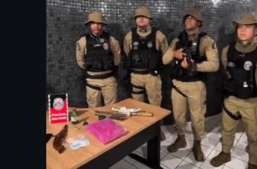 Imagem Material ilícito apreendido em ação da Polícia Militar