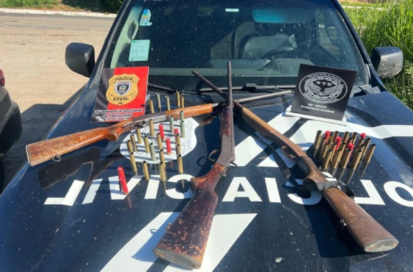 Imagem Apreensão de armas e munições pela Polícia Civil