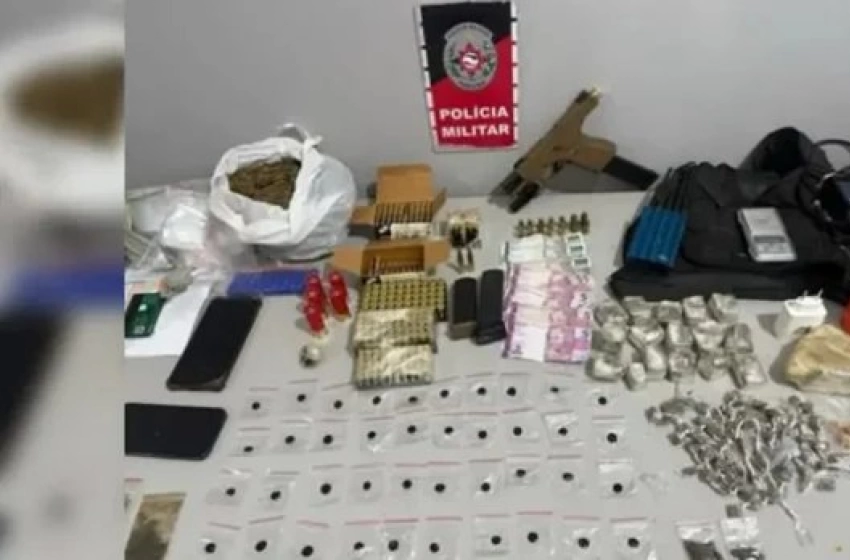 Imagem Material ilícito apreendido em ação da Polícia Militar