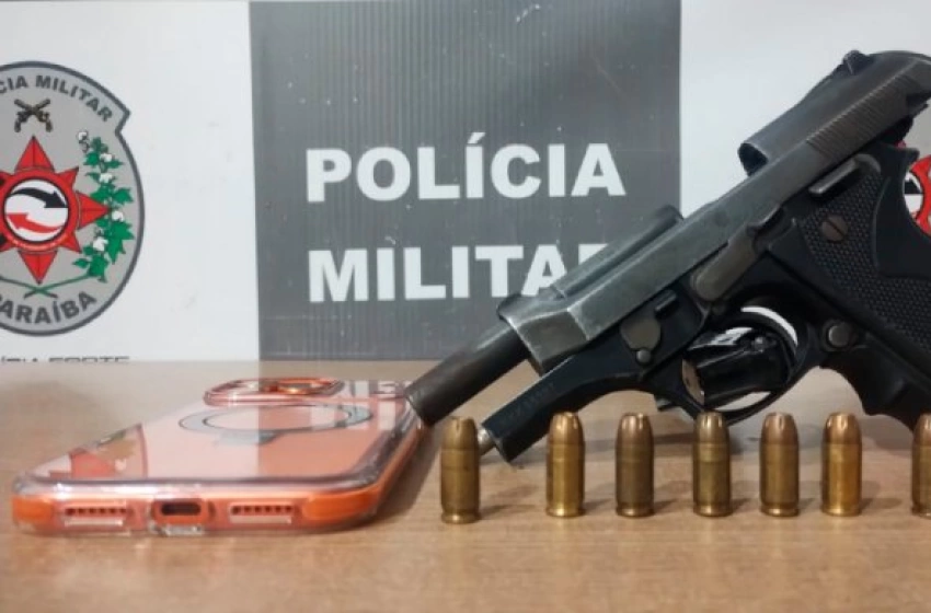 Imagem Arma e munições apreendidas em ação da PM